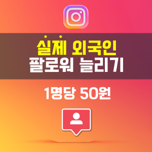 인스타그램 실제 외국인 팔로워 늘리기
