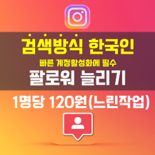 인스타그램 검색방식 한국인 팔로워 늘리기(일반작업)